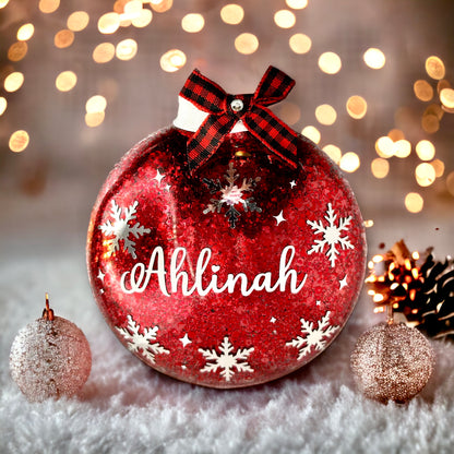 Glitter Ornament w/ Snowflakes