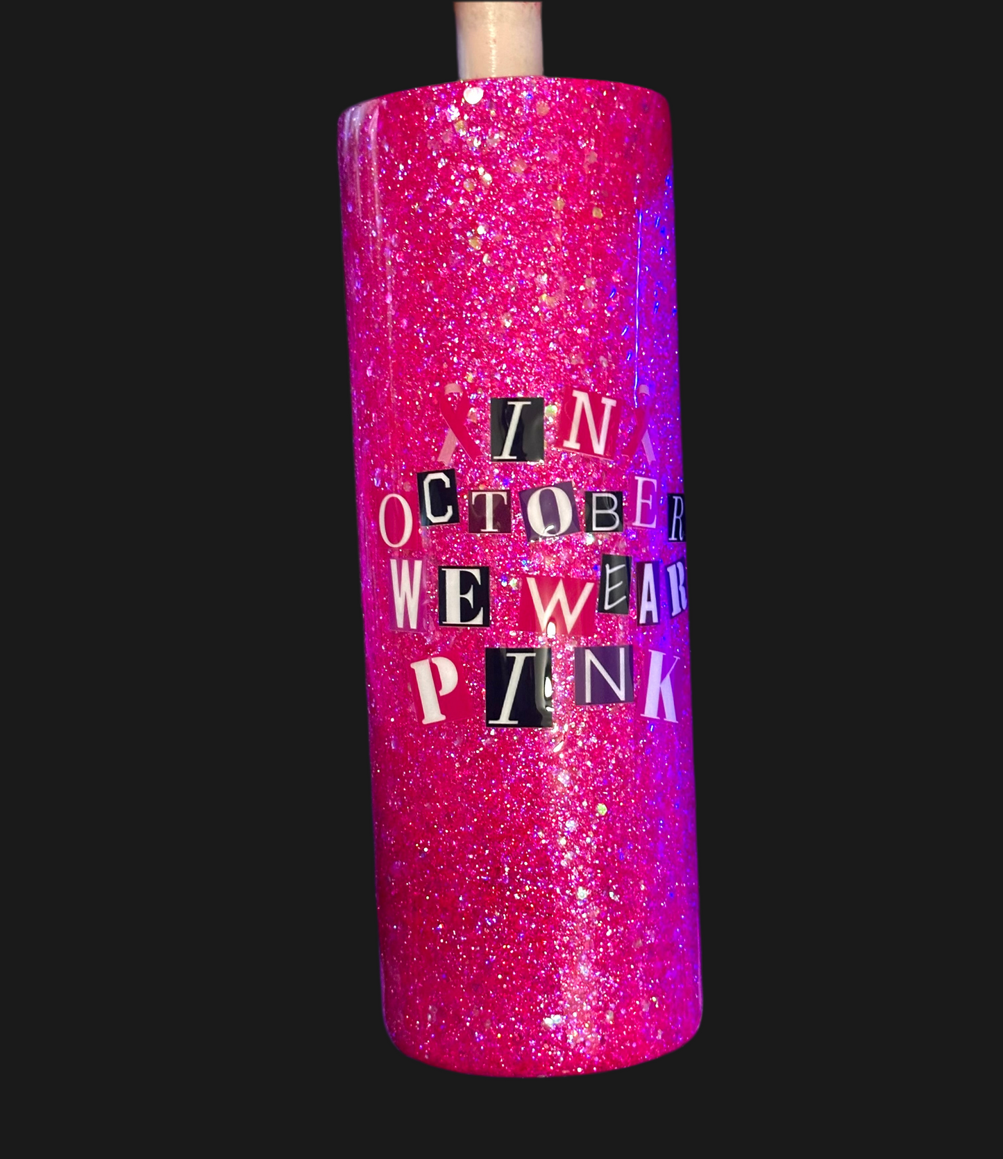 Breast Cancer Glitter Tumbler 20oz