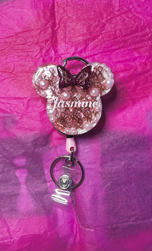 Breast Cancer Badge Holder
