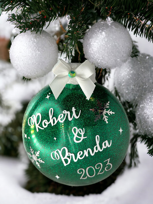 Glitter Ornament w/ Double Name