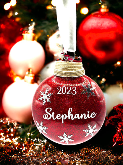 Glitter Ornament w/ Snowflakes