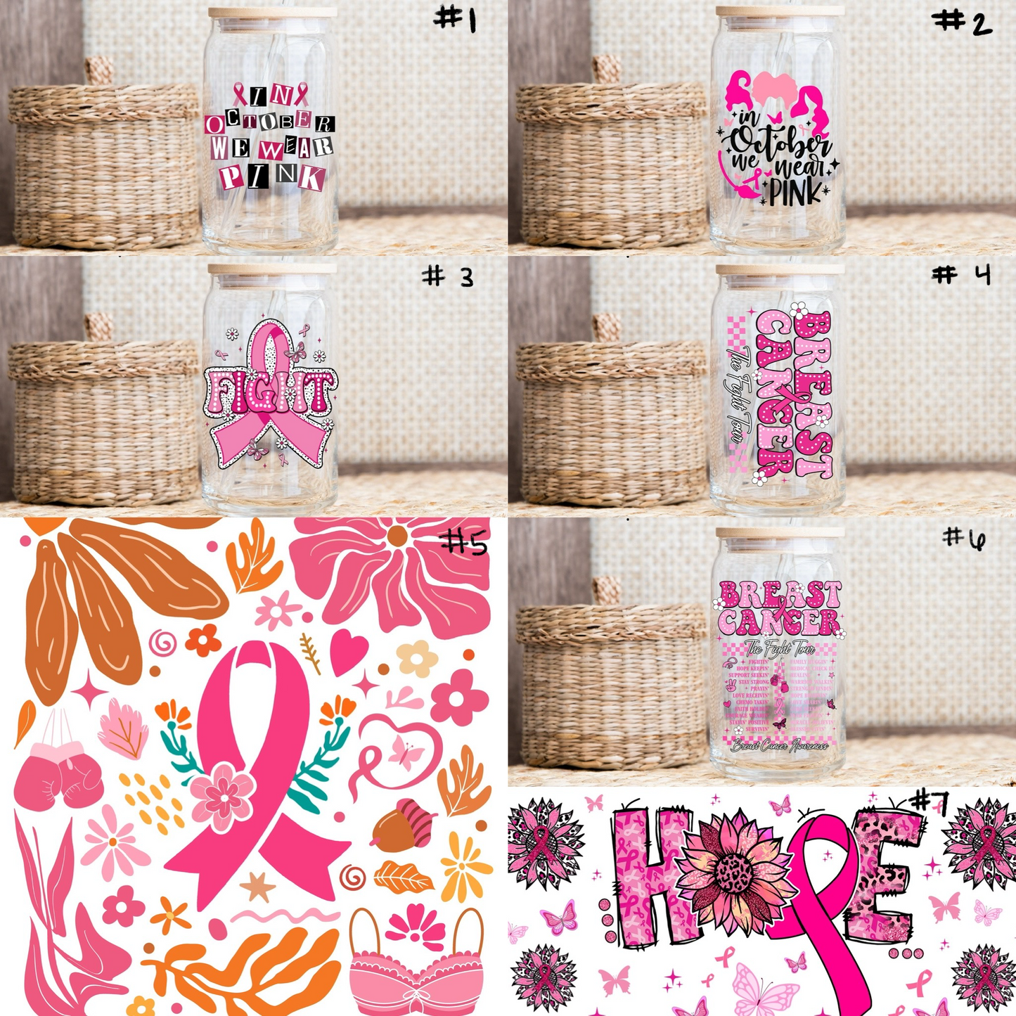 Breast Cancer Glitter Tumbler 20oz